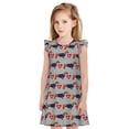 thumbnail image 1 of Fotbe Dachshund Dog Heart Vestido de Dormir para Niñas de 3 a 10 Años, Mangas Cortas, Estilo Princesa, Pijama Camisón con Mangas Voladas-X-Large, 1 of 6