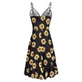 thumbnail image 4 of Vestido HUOGUO, sin mangas, cuello en V, estampado casual, para mujer, 4 of 5