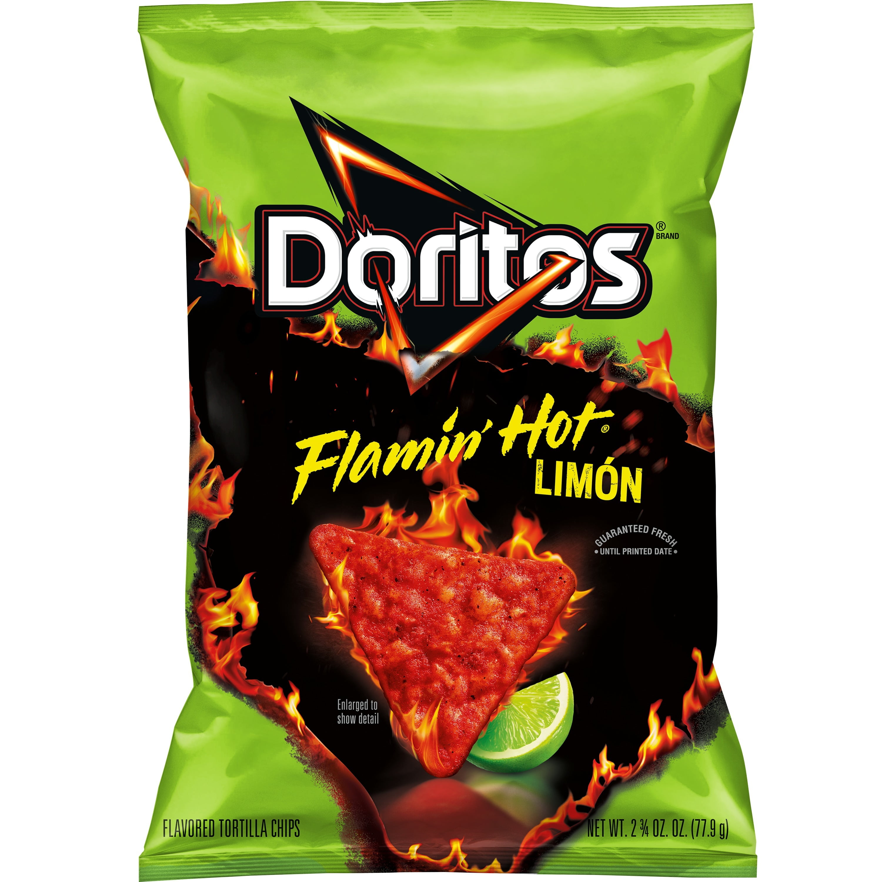 Doritos Flamin' Hot Limon Flavored Tortilla Chips, 2.75 oz Bag