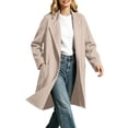 thumbnail image 7 of Jovrlynd Womens Lapel Open Front Long Wool Winter Coat with Pockets, S-2XL, 7 of 7