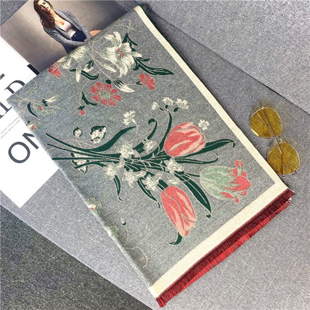 Bufanda de cachemir con diseño de animales para mujer, chal suave, grueso, cálido, de lujo, de invierno, regalo Fivean unisex