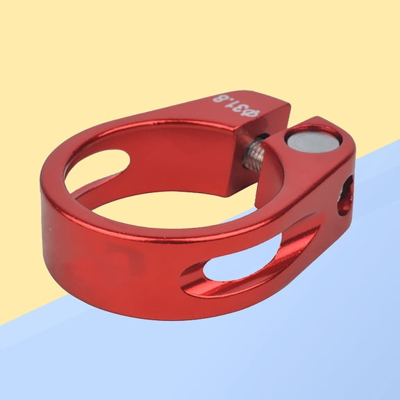 OFFIGAM Red Aluminum Bike Seat Clamp with Matte Anodized Finish for Enhanced Seatpost Stability and