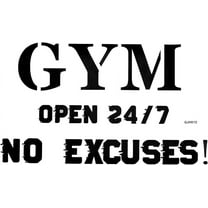 Gym Quotes Wall Stickers Vinyl Wall Decor Stickers DIY Saying Wall Art Decal Sticker Home Decoration for Living Room Bedroom Bathroom Black 14"x23" DIY