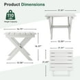 thumbnail image 2 of SERWALL Outdoor Small Folding Side Table, HDPE All Weather Adirondack End Table, No Assembly Required, White, 2 of 9