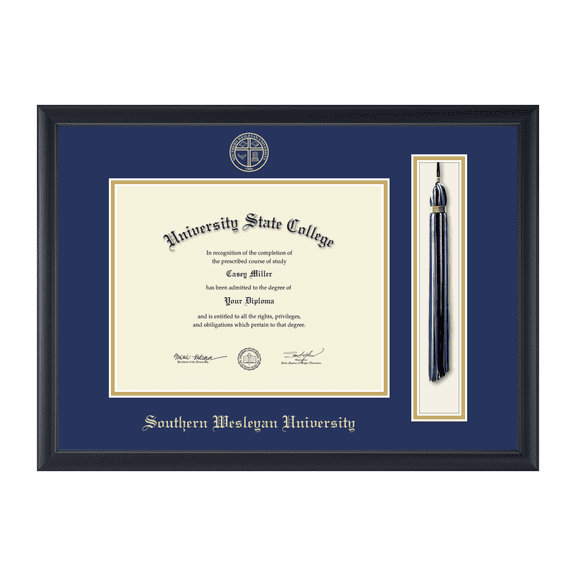 Framerly - SWU Tassel Diploma Frame with Royal Blue and Gold Mat