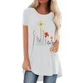 thumbnail image 1 of Pompotops Femmes Mode Casual Impression Chemises Manches Courtes Tee-Tops Tunique Blouse, 1 of 4