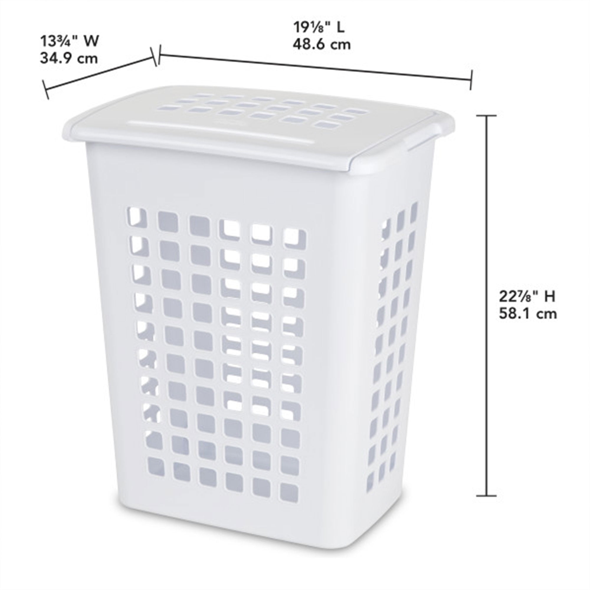 Sterilite Rectangular LiftTop Laundry Hamper Basket Bin w/ Lid (8 Pack)
