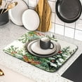 thumbnail image 5 of Christmas Tree Dish Drying Mats 16x18 In, Xmas Green Forest Leaves Winter Holiday Absorbent Reversible Microfiber Fast Dry Dishes Drainer Rack Pad for Countertop Kitchen Decor, 5 of 6