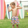thumbnail image 4 of FORMRS Boys Swim Trunks Quick Dry Mesh Liner Boardshorts Sizes XS-XL, Purple Colorful Circles, 4 of 7