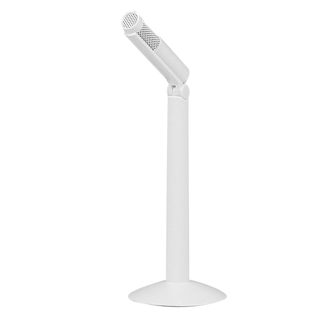 Professional White Interview Microphone for Interview Use with Noise Reduction and Adjustable Sound Head