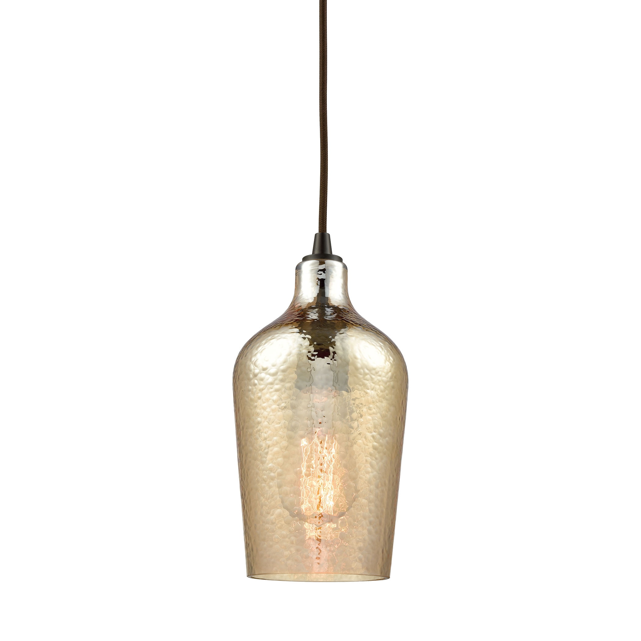 ELK Lighting 108 Hammered Glass 1 Light Pendant Light