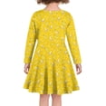 thumbnail image 3 of DISNIMO Kids Banana Dress Girls Long Sleeve Yellow Dress Kids Long Sleeve Midi Dress Teens Holiday Dresses for Girls 13-14 Long Sleeve Dresses Children Matching Fall Dress Kids Girl Twirl Dress, 3 of 6