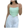 thumbnail image 1 of Pompotops Women's Casual Solid Color Square Neck Open Back Sleeveless Vest, 1 of 1