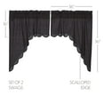 thumbnail image 2 of VHC Brands Arlington Plaid Cotton Americana Kitchen Curtains Rod Pocket Swag Pair, Navy Blue, 2 of 5
