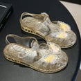 thumbnail image 7 of BOBOGOJP Jelly Sandals for Girls Kids Toddler Princess Dress Up Flat Sequins Butterfly Mary Jane Shoes Summer Casual Sandal Gold for 12.5, 7 of 7