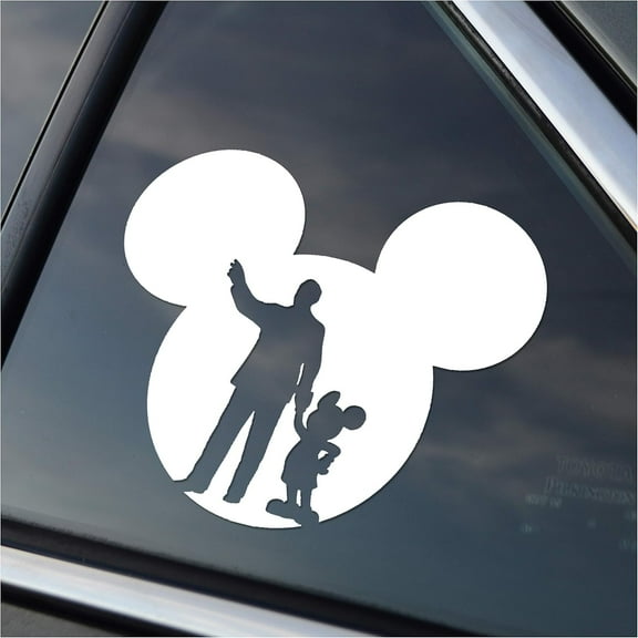 Walt and The Mouse Partners Vinyl Car Window Decal Sticker (White)