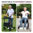 thumbnail image 3 of COSYWILL Walkers for Seniors,Foldable Rollator Walker with Seat,Mobility Walkers with 10" Big Wheels, Adjustable Handles and Backrest Height,Dark Red, 3 of 11
