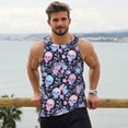 thumbnail image 6 of Picia cool Skull flower Printed Men’s Performance Tank, Men's Workout Tank Top Moisture-Wicking Tank Top Muscle tee, Breathable Workout Shirt-3X-Large, 6 of 7