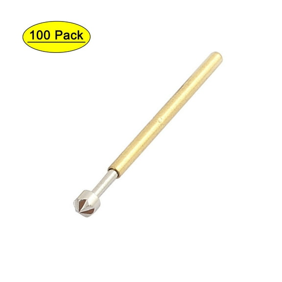 100Pcs P75-LM3 1.0mm Dia 16.8mm Length Metal Spring Pressure Test Probe Needle