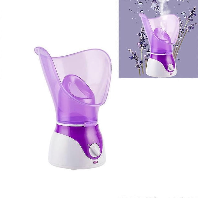 Vaporizador facial, pulverizador de vapor para rostro, sauna facial e inhalador, inhalador de vapor profesional, enchufe de la UE, morado