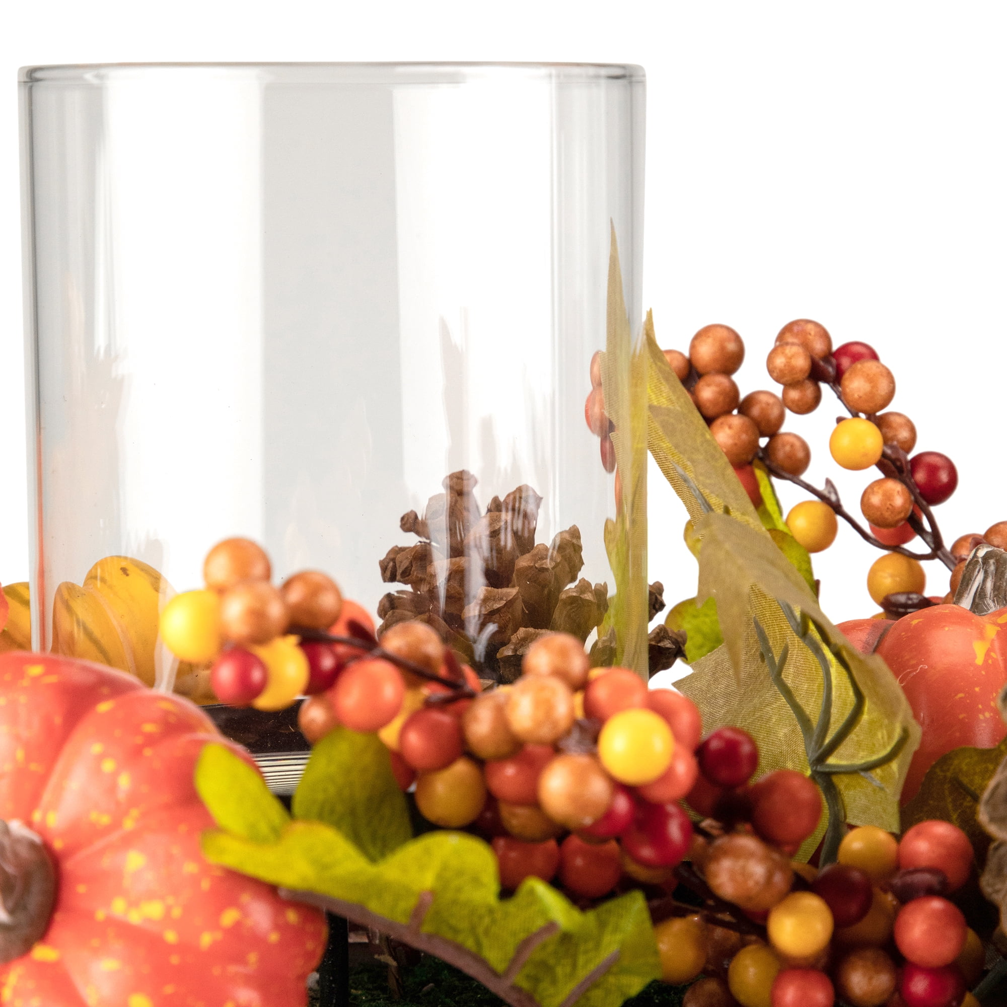 Northlight 3 Candle Brown Thanksgiving Pillar Candle Holder