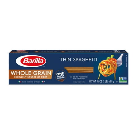 (4 pack) Barilla Pasta Whole Grain Thin Spaghetti, 16.0