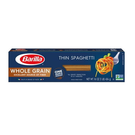 - (4 pack) Barilla Pasta Whole Grain Thin Spaghetti, 16.0 oz