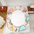 thumbnail image 5 of Homewish Colorful Cartoon Mushroom Twin Sheet Sets,Tropical Botanical Plant Twin Fitted Sheet,Pink Blue Orange Flat Sheet For Girls Teens,Ultra Soft Home Decor,3 Pieces, 5 of 7