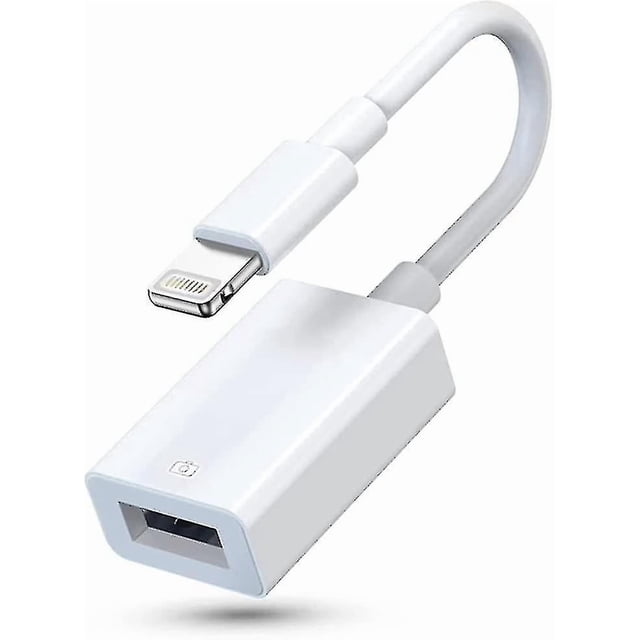 Lightning to USB Camera Adapter, USB 3.0 OTG Data Sync Cable Adapter - Compatible with iPhone/iPad, USB Female Supports Connect Card Reader, U Disk, K