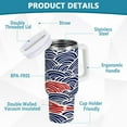 thumbnail image 4 of Red Blue Japanese Wave Tumbler with Handle and Straw Lid 30 oz Insulated Vacuum Water Bottle Stainless Steel Travel Cup, 4 of 9
