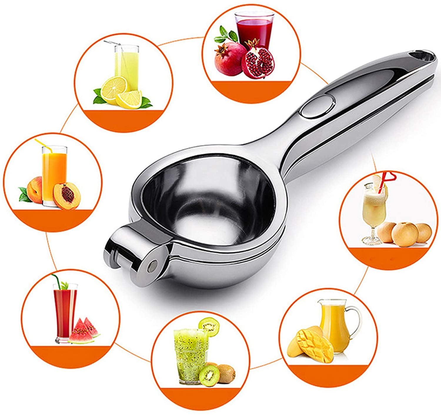 Metal Stainless Steel Lemon Squeezer, Manual Press Citrus Juicer, Lime Squeezer For Squeeze The Freshest Juice