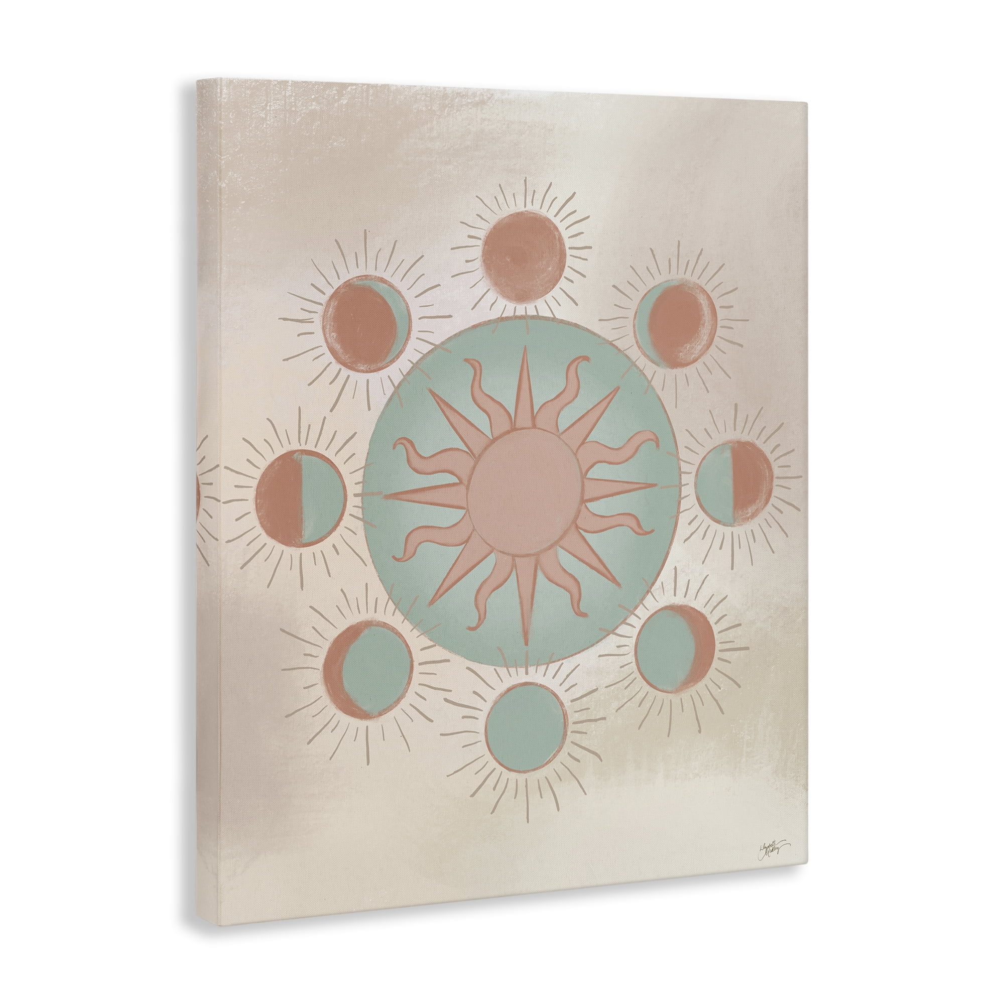 Stupell Industries Balanced Lunar Moon Phases Astrology & Stars Painting Wrapped Canvas Art Print Wall Art, 24 x 30