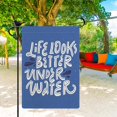 thumbnail image 3 of Life Looks Better Under Water Small Garden Flag 12.5x18 Double Sided Burlap Inspirational Summer Garden Flag for Outdoor Beach House Yard Decoration, 3 of 6