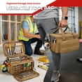 thumbnail image 7 of 14‑Inch Heavy‑Duty Tool Bag, Reinforced Bottom Work Tote & Hand Tool Organizer for Repairman, Carpenter, Handyman — Brown, 7 of 7