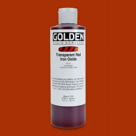 UPC: 0738797238558 | Golden Fluid Acrylic – Transparent Red Iron Oxide  8 oz