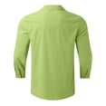 thumbnail image 3 of Bcfgryg Men 3/4 Sleeve Spring and Summer Solid Color Casual Long Sleeve Shirt Big and Tall Men's Shirts, 3 of 4