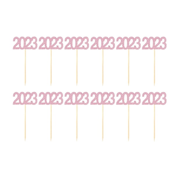 12 piezas de decoración para cupcakes, decoración para tartas, suministros de decoración para cupcakes, decoraciones para decoración de fiestas, Rosado Sunnimix topper de la magdalena