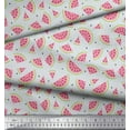thumbnail image 3 of Soimoi Polyester Crepe Fabric Seeds & Watermelon Fruits Printed Craft Fabric by The Yard 42 Inch Wide, 3 of 3