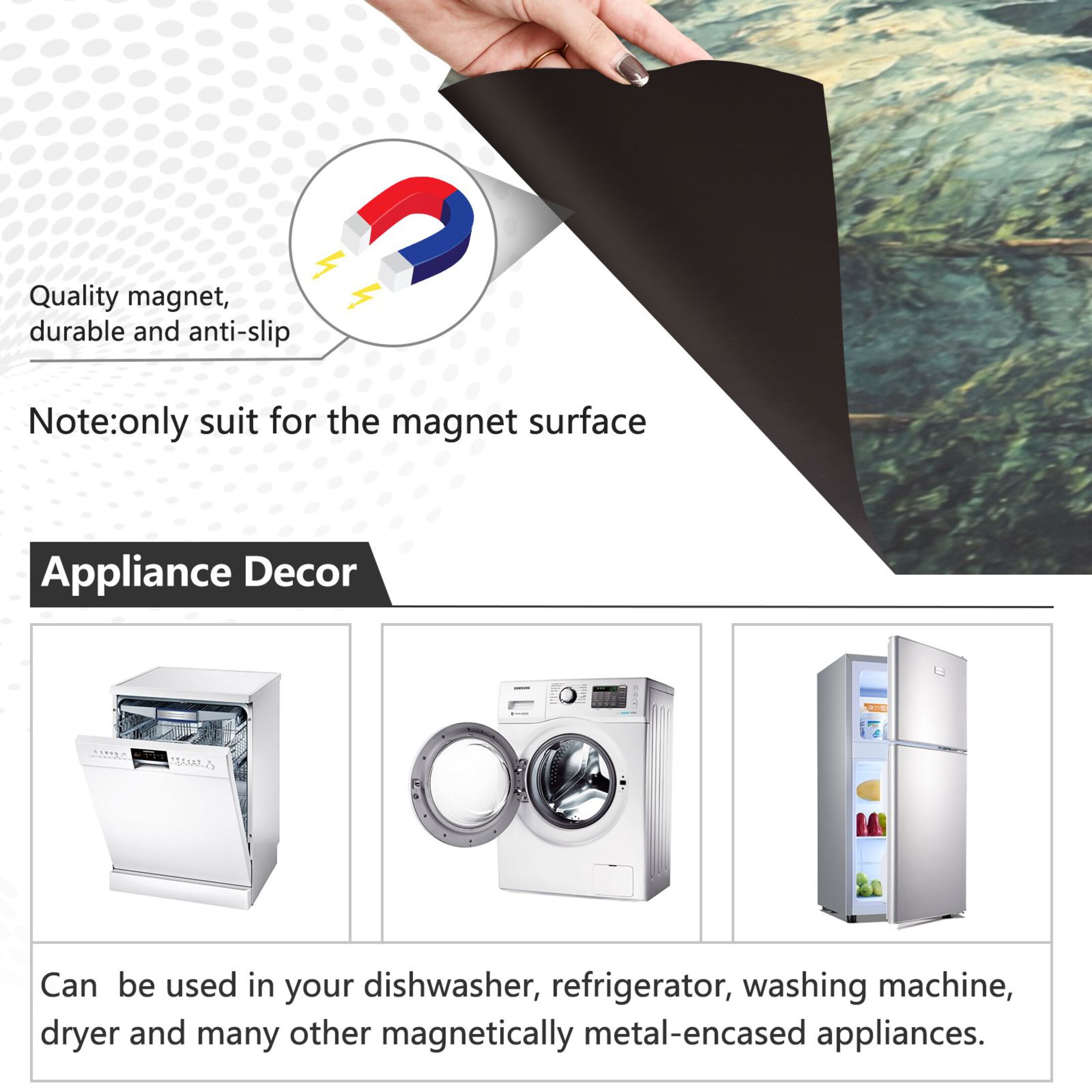 Dishwasher Magnetic Sticker 23x26 Inch Refrigerator Magnetic Sticker Washing Machine Magnetic Sticker Kitchen Panel Magnetic Sticker Home Decor Little Deer Stream Water