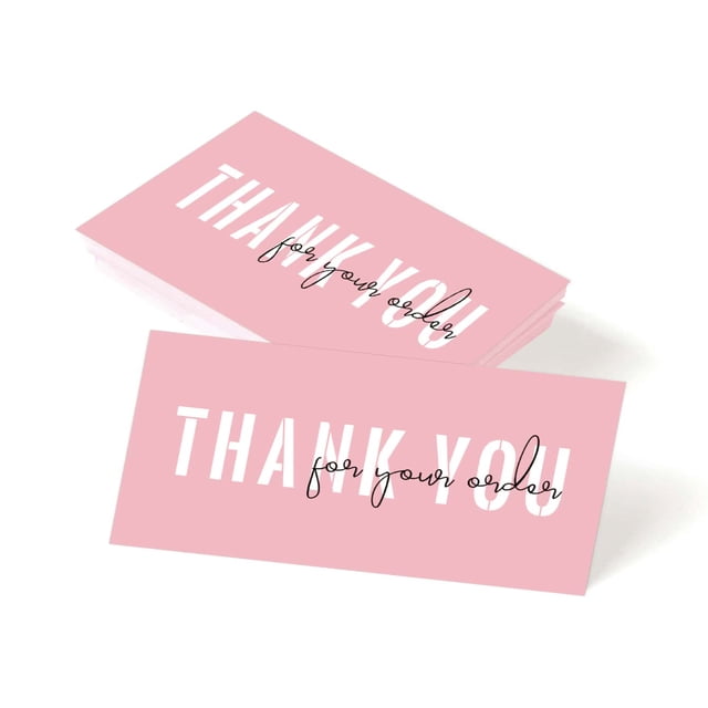 LNGOOR 50pcs Thank You Card Exquisite Card For Business Baby Shower Wedding Small Business Graduation Bridal Shower