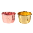 thumbnail image 2 of 100 moldes de papel rizados para pasteles, resistentes al calor, para muffins, cupcakes (rosa y dorado, 50 de cada uno), 2 of 6