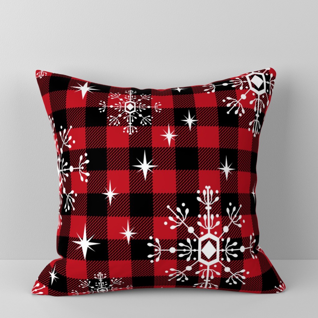 Broyhill Linden Navy & Cream Buffalo Plaid Square Throw Pillow