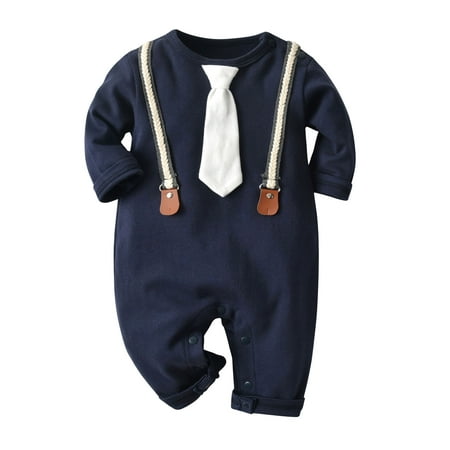 Fnochy Black 2023 Friday Deals Fleece Rumper Toddler Jumpsuits Newborn Baby Boys Long-sleeve Solid Color Romper Jumpsuit Clothes Outfits