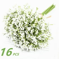 Wisdom Artificial plants,16pcs Babys Breath Artificial Flowers for Decoration Fake Gypsophila Bouquet for Flower Arrangement Light,White