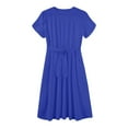 thumbnail image 4 of UoCefik Women's Summer Short Sleeve Maxi Dress 2025 Casual Crewneck Pleated A Line Flowy Long Dresses with Pockets Blue S, 4 of 6