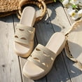 thumbnail image 4 of Summer Slippers for Women Arch Support Open Toe Slip On Peep Toe Sandals Summer Casual Women Beach Fashion Slippers Lazy Shoes, 4 of 5