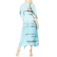 thumbnail image 2 of Sakkas Maitte Women's V neck Caftan Dress Cover-up Beach Print Kaftan Long Boho - Turq - One Size, 2 of 5