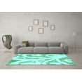 thumbnail image 3 of Ahgly Company Indoor Square Abstract Turquoise Blue Modern Area Rugs, 6' Square, 3 of 4