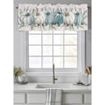 thumbnail image 4 of Fall Thanksgiving Valances for Windows White Blue Pumpkin Leaves Linen Texture Rod Pocket Curtains Valance Short Window Treatment Drapes for Living Room, Bedroom Bathroom 60"&nbsp;W x 18" L, 4 of 5