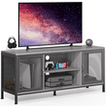 thumbnail image 4 of TV Stand for TV up to 65 Inch , Lofka Wooden TV Console Table with Shelves and Doors, for Living Room Bedroom, Gray, 4 of 6
